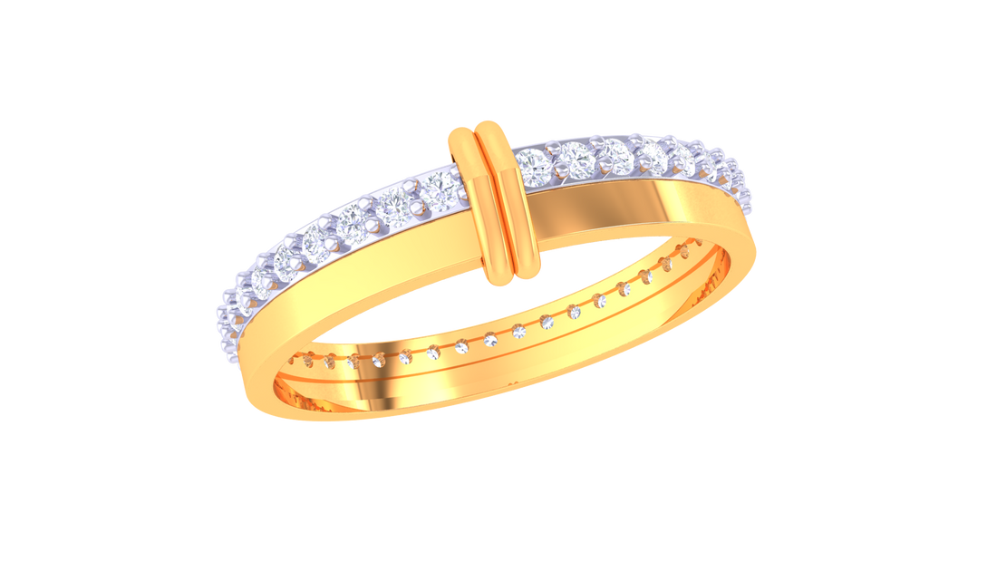 925 Silver Double Band Traditional Round Cut Couple Ring – Elegant Two-Tone Design