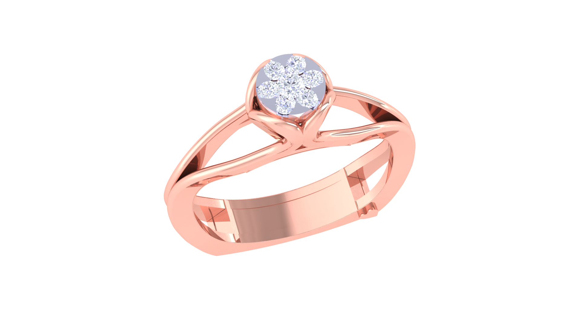 925 Silver Traditional Flower Shape Couple Ring – Elegant Rose Gold Plated Band