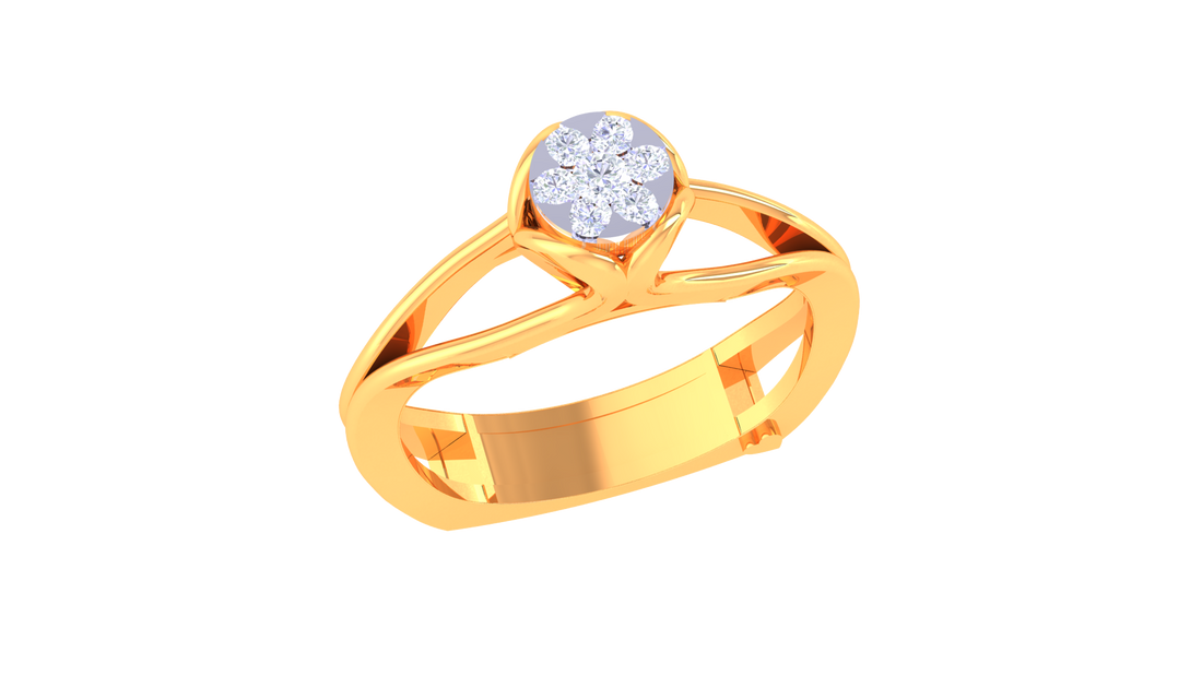 925 Silver Traditional Flower Shape Couple Ring – Elegant Rose Gold Plated Band