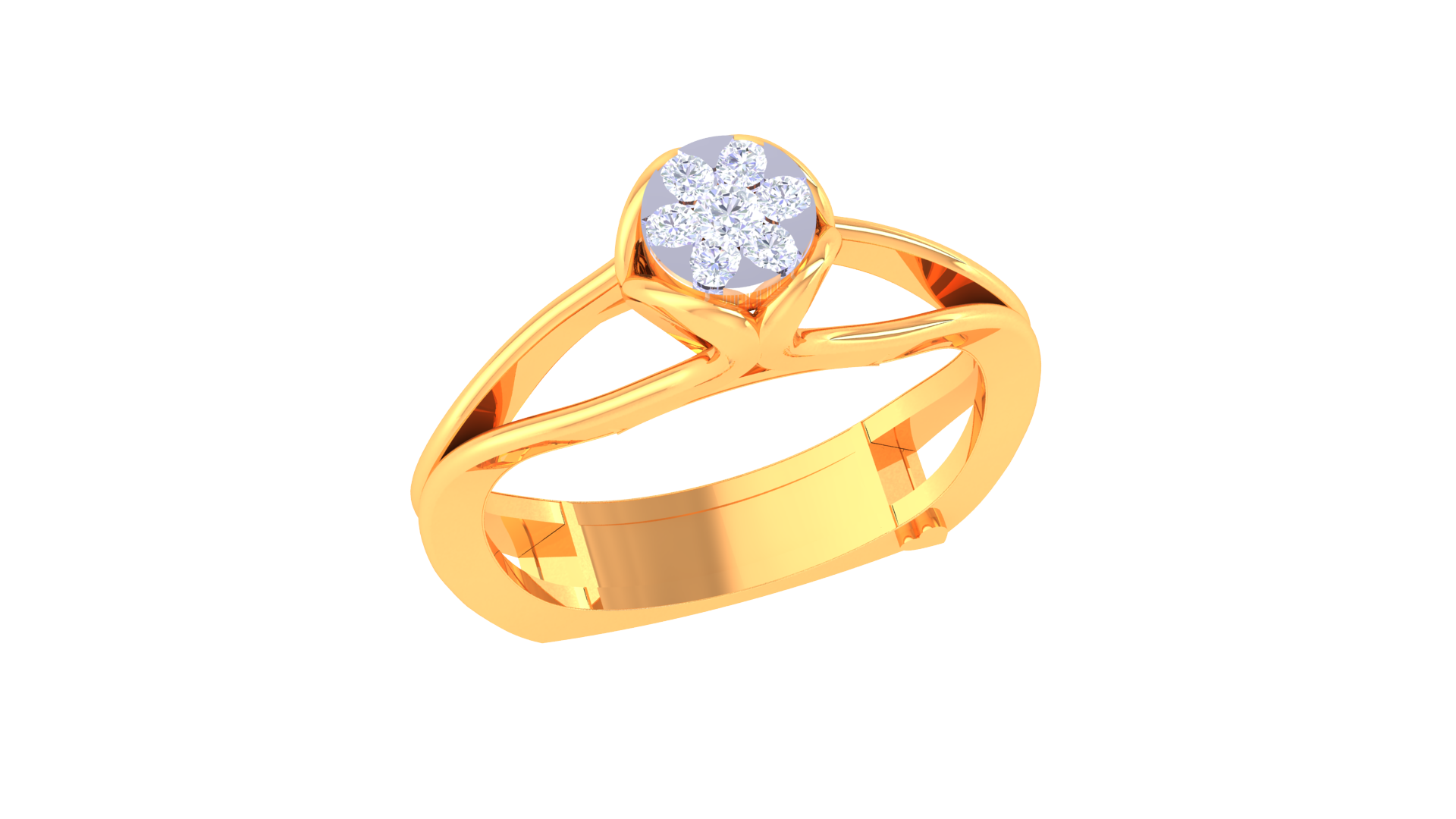 925 Silver Traditional Flower Shape Couple Ring – Elegant Rose Gold Plated Band