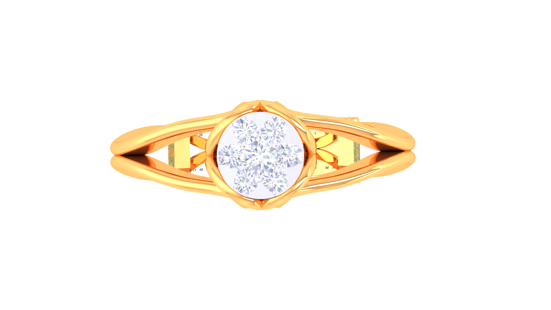 925 Silver Traditional Flower Shape Couple Ring – Elegant Rose Gold Plated Band