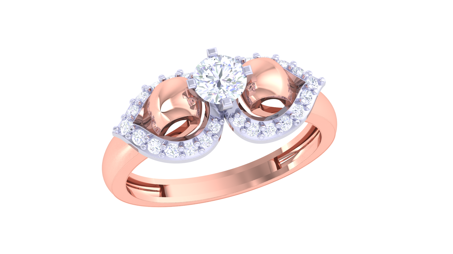 925 Silver Traditional Double Heart Halo Couple Ring – Eternal Bond Design