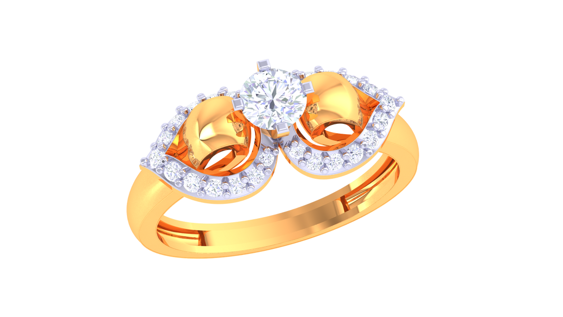 925 Silver Traditional Double Heart Halo Couple Ring – Eternal Bond Design