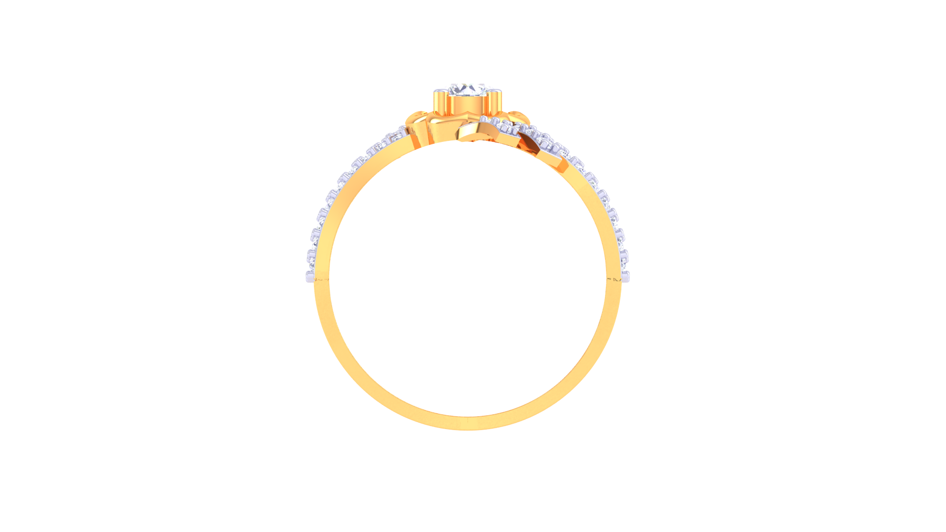 925 Silver Traditional Floral Statement Couple Ring – Rose Gold Finish