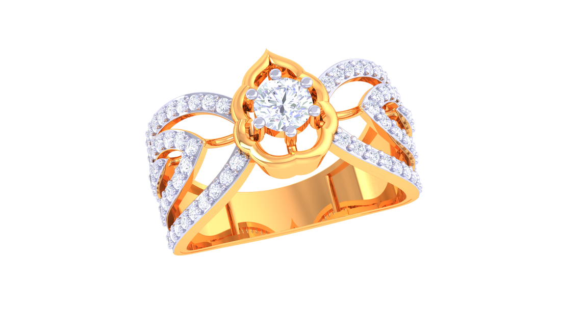 925 Silver Traditional Leaf-Inspired Couple Ring – Rose Gold Plated