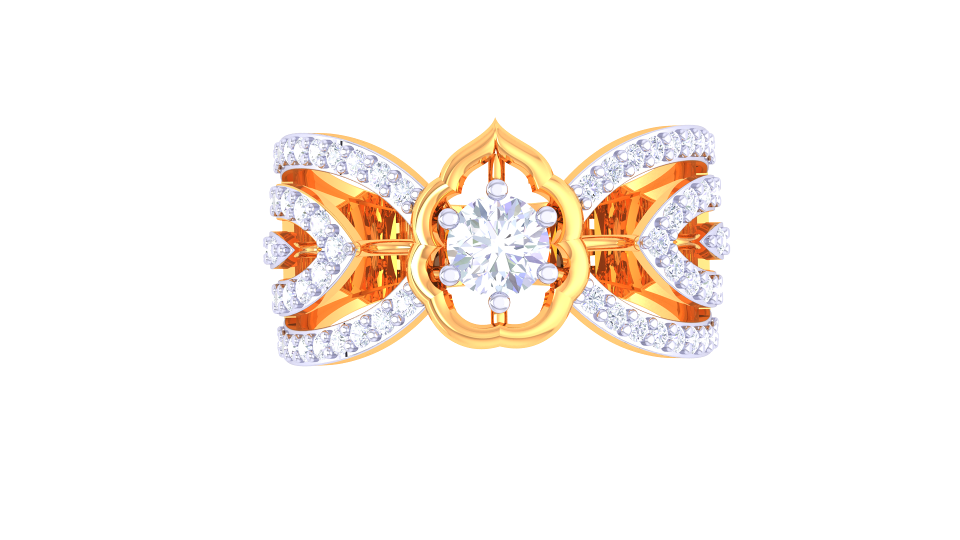 925 Silver Traditional Leaf-Inspired Couple Ring – Rose Gold Plated