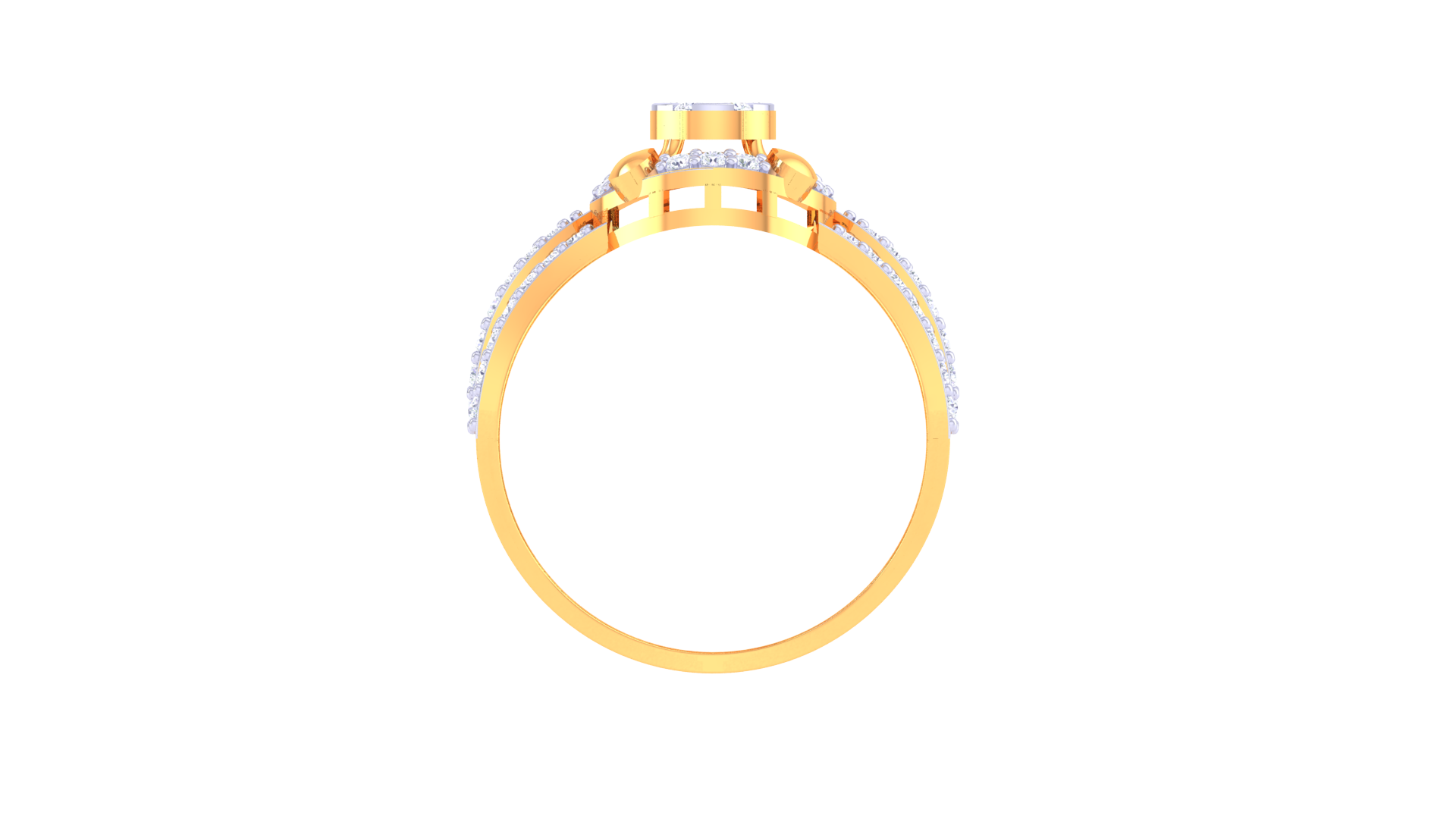 925 Silver Floral Traditional Couple Ring – Square Halo Design in Rose Gold Finish