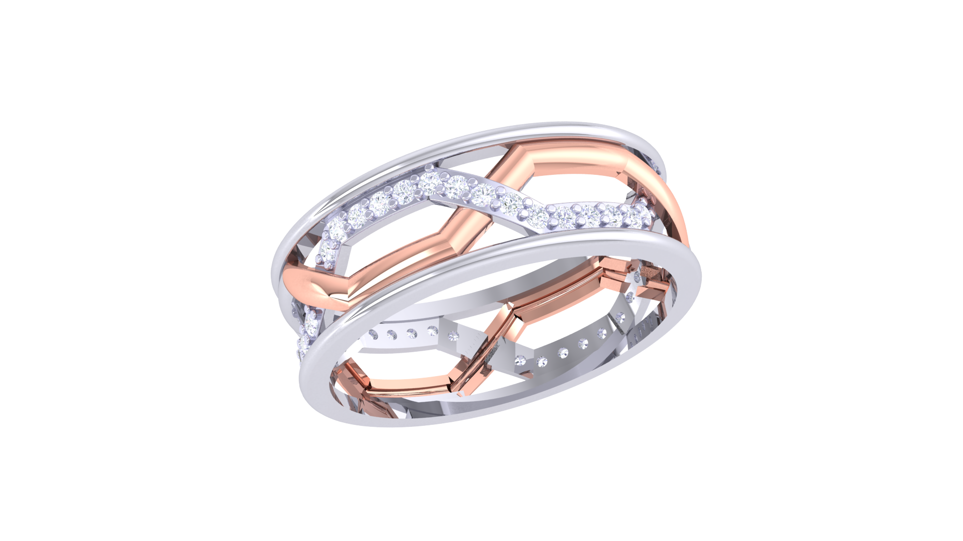CrossDiamond Couple Ring