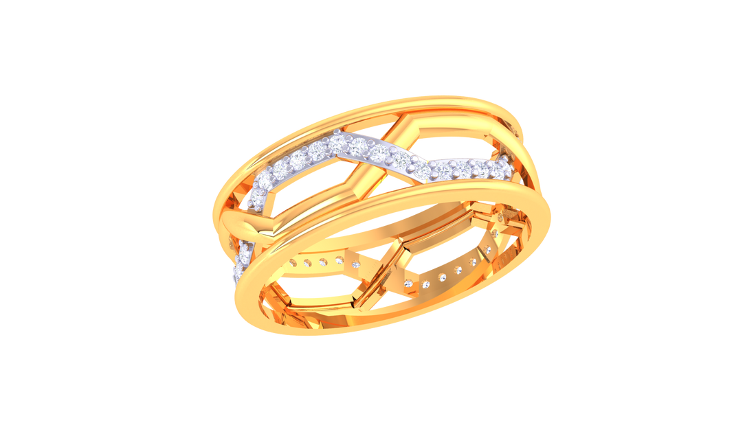 CrossDiamond Couple Ring