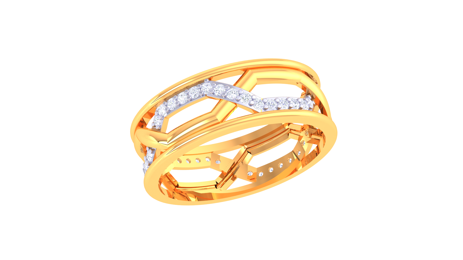 CrossDiamond Couple Ring