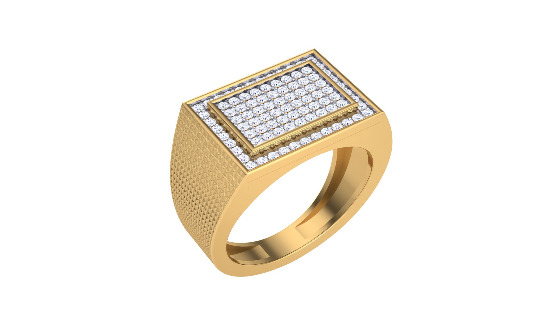 LustraStone - 925 Sterling Silver Diamond Men’s Ring