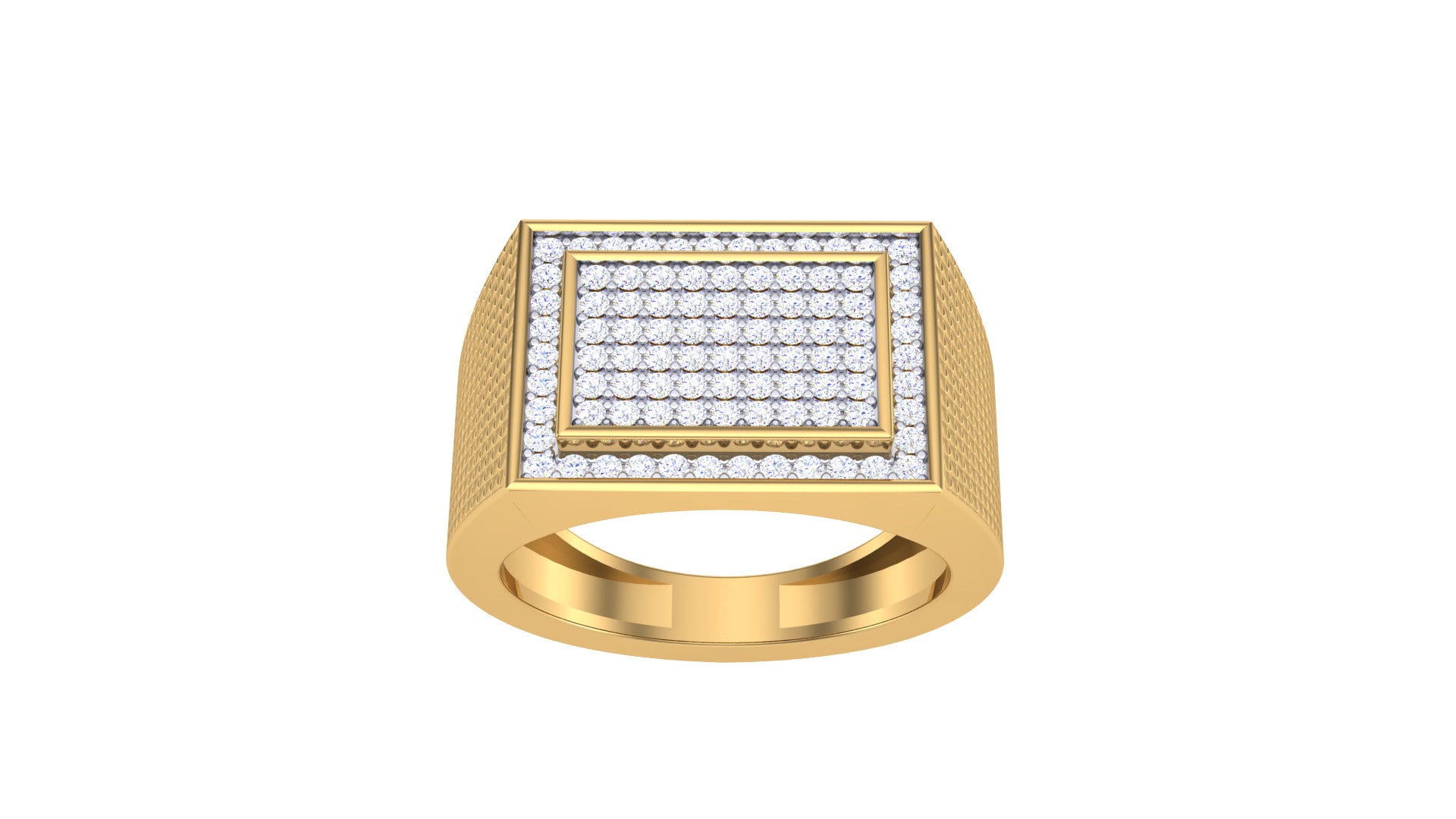 LustraStone - 925 Sterling Silver Diamond Men’s Ring
