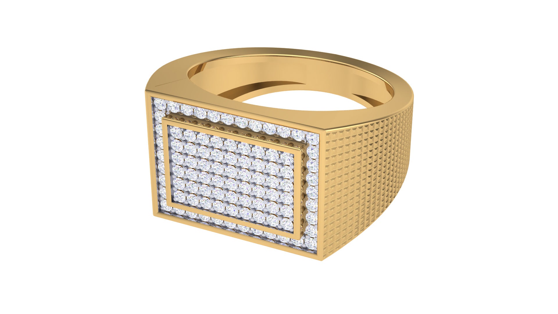 LustraStone - 925 Sterling Silver Diamond Men’s Ring