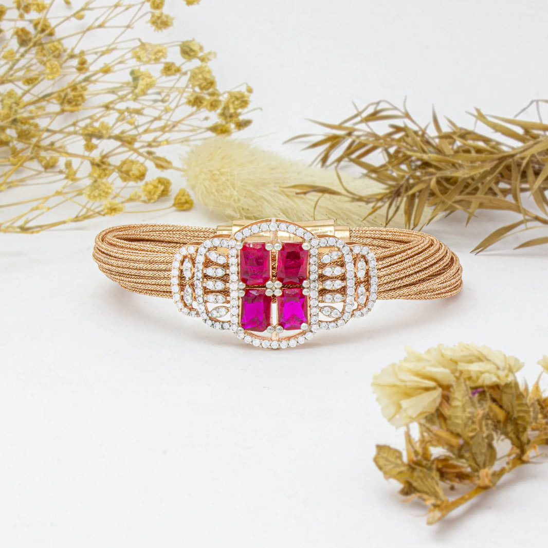 925 Silver Blossom Empress Bracelet in Traditional Floral Design