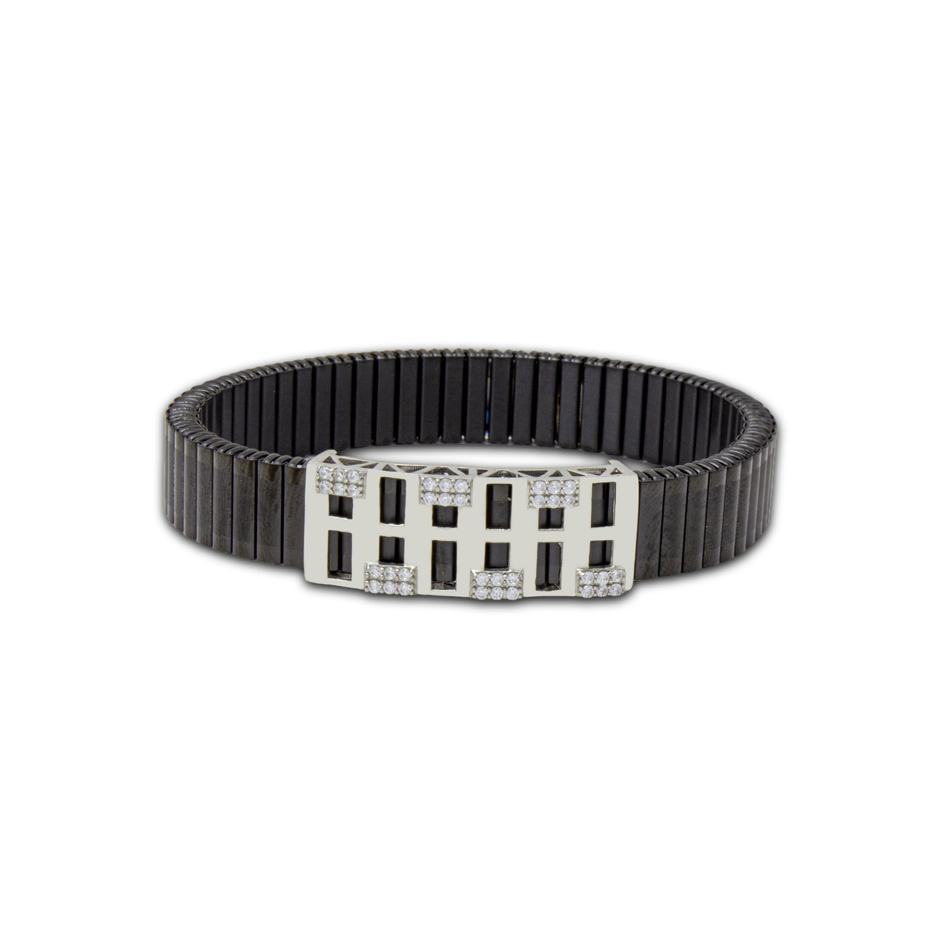 Kamal Traditional 925 Silver Bracelet – Black Onyx & CZ Elegance