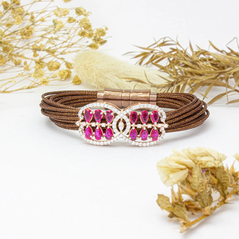 925 Silver Marigold Grace Bracelet – Traditional Royal Floral Design by Aneytri