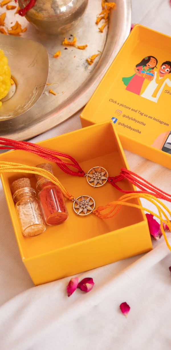 Sterling Silver Star Compass Rakhi – Guiding Light of Love